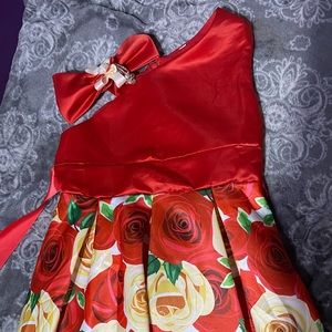 Red Floral Formal Dress